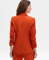 Tahari Asl Women's Double-Breasted Ruched-Sleeve Jacket