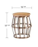 Rustic Wood Round End Table for Compact Spaces and Home Decor