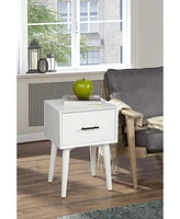 Wood End Table with Drawer – Space-Saving Side Table for Home Decor