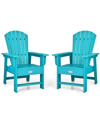 Gymax Set of 2 Kids Patio Adirondack Chair Armchair Weather Resistance Outdoor