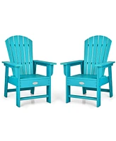 Gymax Set of 2 Kids Patio Adirondack Chair Armchair Weather Resistance Outdoor