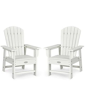 Gymax Set of 2 Kids Patio Adirondack Chair Armchair Weather Resistance Outdoor