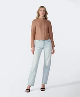 Furniq Uk Women's Leather Bomber Jacket, Created for Macy s