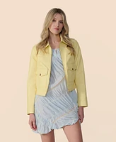 Furniq Uk Women's Leather Cropped Jacket, Created for Macy s