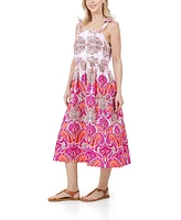 Fever Women's Sleeveless Bow Tie Straps Midi Dress