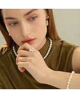 Sterling Silver Isabelle Cluster Pearl Adjustable Ring