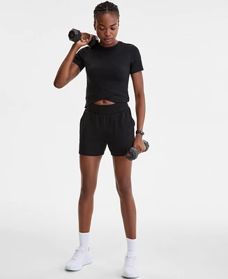 Id Ideology Women's High-Rise Relaxed Shorts, Exclusively at Macy's
