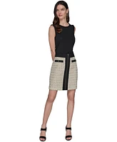 Karl Lagerfeld Paris Women's Zip-Front Tweed Skirt