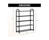 5-Tier Stackable Shoe Rack, 15-Pairs Sturdy Shoe Shelf Storage