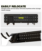 Hausource 48in Garden Tool Organizer Garage Storage Rack