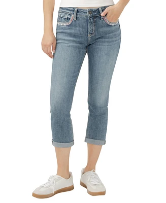 Silver Jeans Co. Women's Elyse Mid Rise Comfort Fit Capri