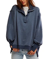 Free People Women's Camden Henley Balloon-Sleeve Top