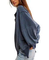 Free People Women's Camden Henley Balloon-Sleeve Top