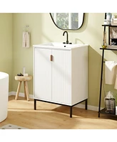 24 Inch Bathroom Vanity with Sink Combo and Adjustable Shelf