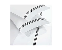 Superior Brandon Cotton Three-Line Embroidered Deep Pocket Bed Sheet Set
