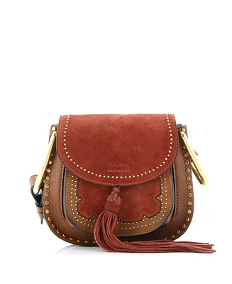 Pre-Owned Chloe Small Hudson Handbag Leather with Patchwork Suede