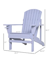 Wooden Adirondack Chair, Outdoor Patio Lawn Chair with Cup Holder, Weather Resistant Lawn Furniture