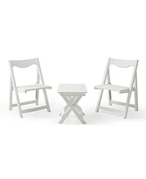 Foldable Small Table and Chair Set with 2 Chairs and Rectangular Table