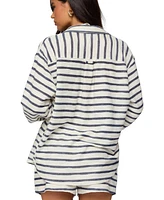 Edikted Women's Collins Oversized Striped Button Up Shirt