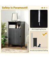 Bathroom Freestanding Adjustable Shelf Floor Storage Cabinet