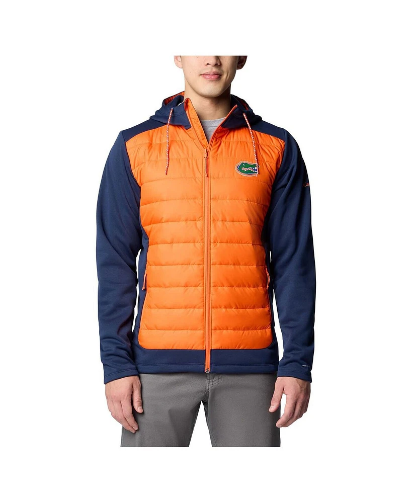 Columbia Men's Navy/Orange Florida Gators Out-Shield Hybrid Full-Zip Hoodie Jacket