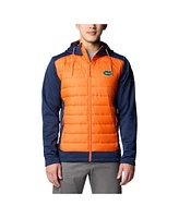 Columbia Men's Navy/Orange Florida Gators Out-Shield Hybrid Full-Zip Hoodie Jacket