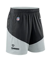 Men's Nike Black, Silver Las Vegas Raiders Sideline Primary Lockup Performance Shorts