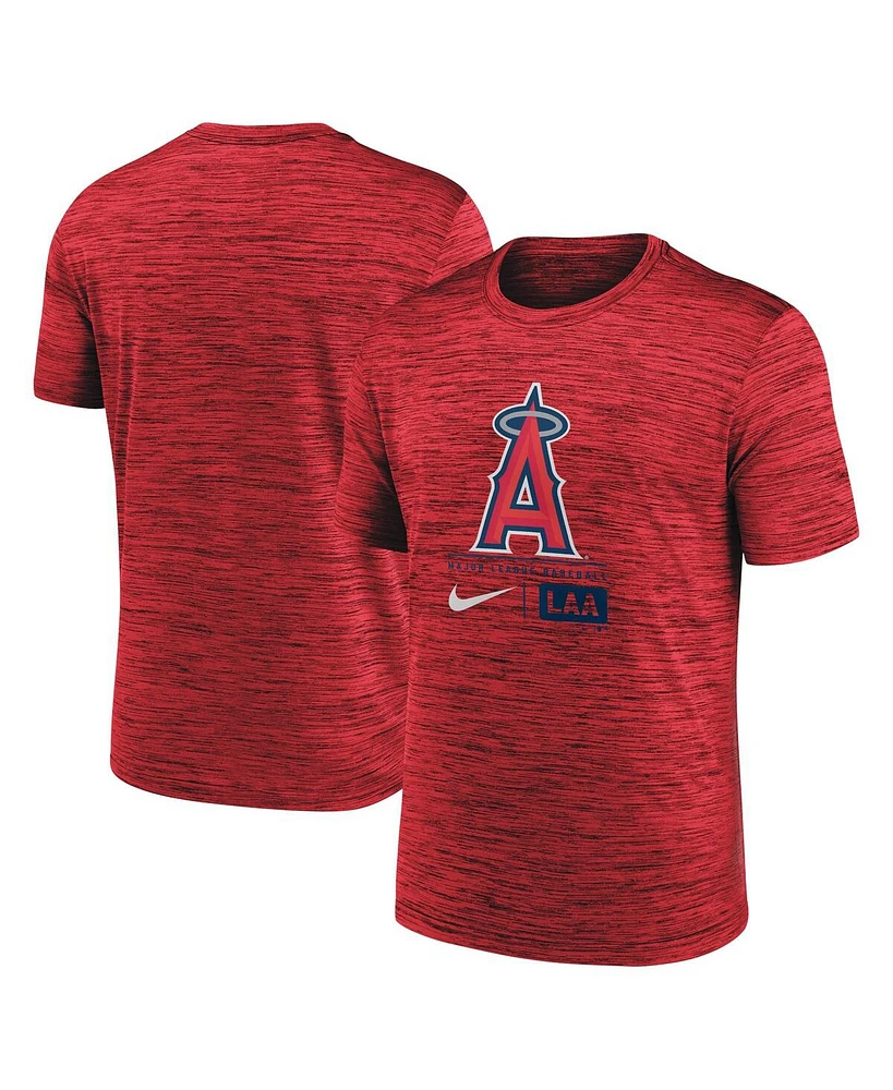Nike Men's Red Los Angeles Angels Large Logo Velocity T-Shirt