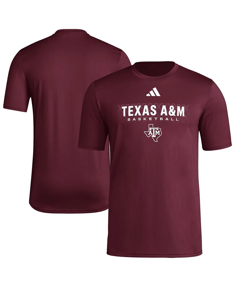 Adidas Men's Maroon Texas A&M Aggies Locker On-Court The Fade Pregame Aeroready T-Shirt