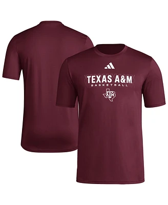 Adidas Men's Maroon Texas A&M Aggies Locker On-Court The Fade Pregame Aeroready T-Shirt