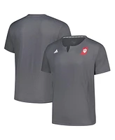 Adidas Men's Gray Indiana Hoosiers Dugout Coaches Adizero Notch Neck Pullover T-Shirt