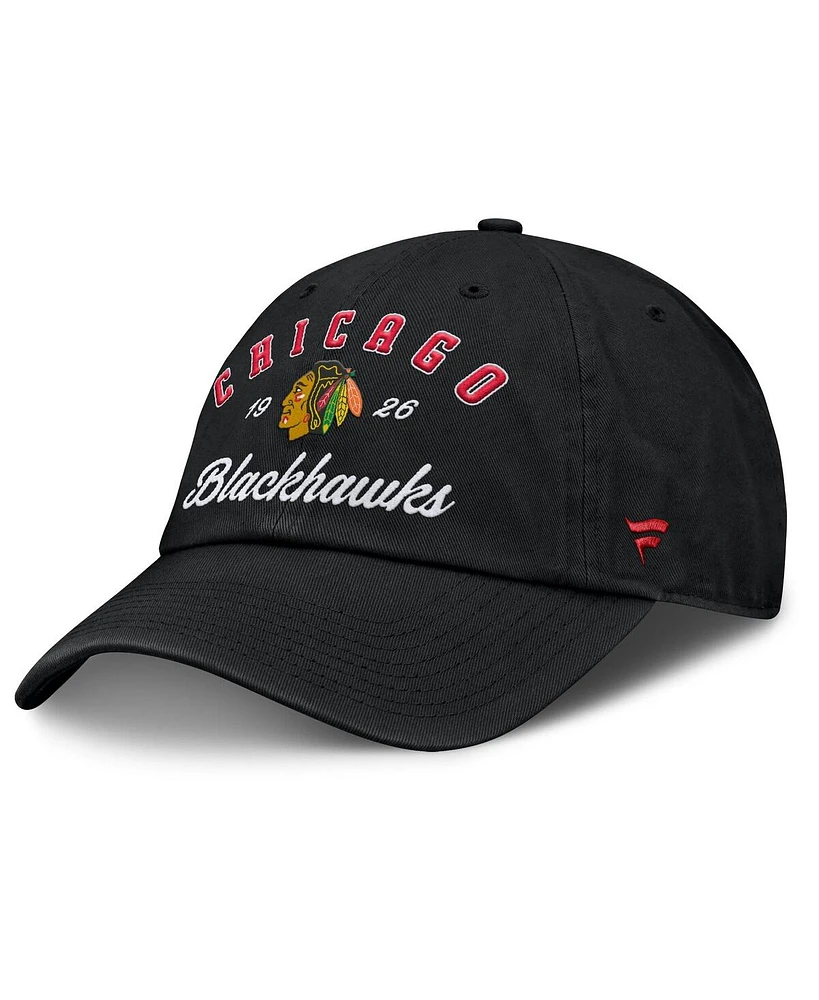 Fanatics Women's Black Chicago Blackhawks Fundamental Dasher Arch Adjustable Hat