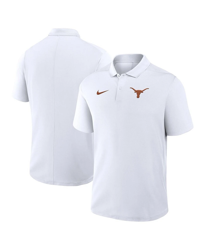 Nike Men's White Texas Longhorns Primetime Victory Primary Logo Performance Polo Shirt