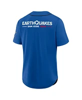 Fanatics Men's Blue San Jose Earthquakes Injury Time Baseball Jersey