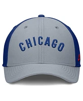 Nike Men's Gray/Royal Chicago Cubs Rise Swoosh Performance Flex Hat