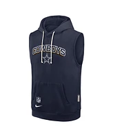 Nike Men's Navy Dallas Cowboys Sideline Performance Sleeveless Pullover Hoodie