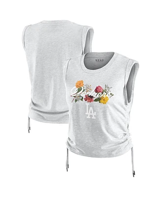 Wear by Erin Andrews Women's Heather Gray Los Angeles Dodgers Cinched Tank Top