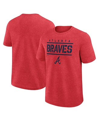 Fanatics Men's Heather Red Atlanta Braves Top Notch T-Shirt