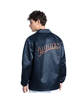 Starter Men's Navy San Diego Padres Cooperstown Collection Point Man Full-Snap Coaches Jacket
