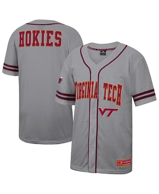 Colosseum Men's Gray Virginia Tech Hokies Free Spirited Baseball Jersey