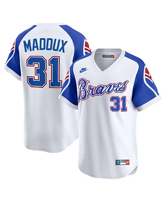 Nike Men's Greg Maddux White Atlanta Braves Throwback Cooperstown Collection Limited Jersey