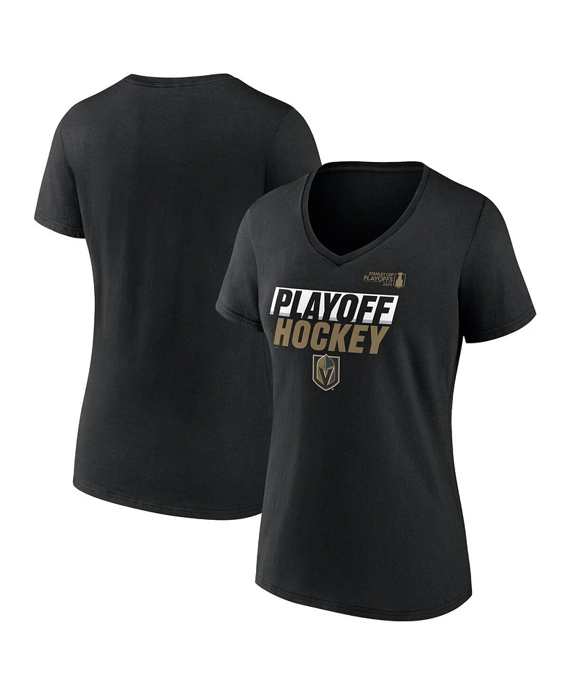 Fanatics Women's Black Vegas Golden Knights 2025 Stanley Cup Playoffs Breakout V-Neck T-Shirt