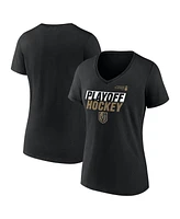 Fanatics Women's Black Vegas Golden Knights 2025 Stanley Cup Playoffs Breakout V-Neck T-Shirt