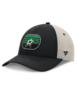 Fanatics Men's Black/Gray Dallas Stars 2025 Stanley Cup Playoffs Locker Room Trucker Adjustable Hat