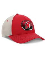 Fanatics Men's Red/Gray New Jersey Devils 2025 Stanley Cup Playoffs Locker Room Trucker Adjustable Hat