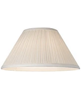 Ivory Mushroom Pleated Medium Lamp Shade 6" Top x 14" Bottom x 7" High x 8" Slant (Spider) Replacement with Harp and Finial