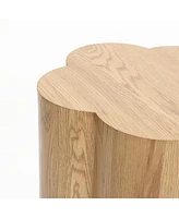 LuxenHome Wood Grain Manufactured Wood 20.5-Inch Tall Round End and Side Table