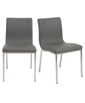 Upholstered Leather Dining Chairs Set of 2 with Supportive Backrest for Room