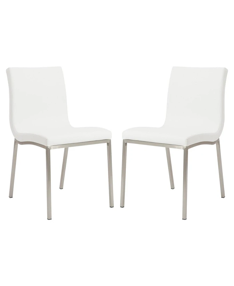 Upholstered Leather Dining Chairs Set of 2 with Supportive Backrest for Room