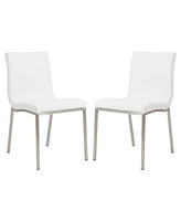 Upholstered Leather Dining Chairs Set of 2 with Supportive Backrest for Room